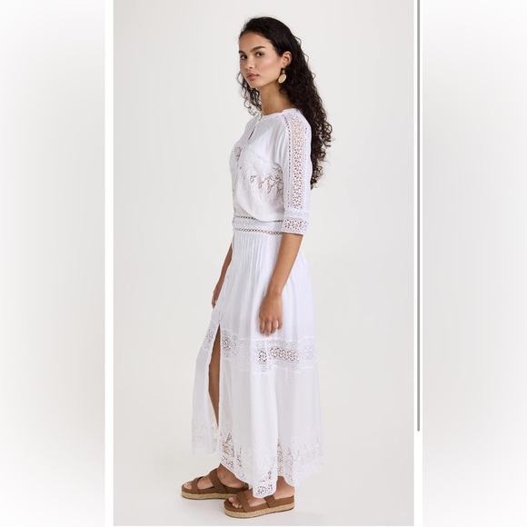 Loveshackfancy Beth white cotton long dress NEW Large L - Picture 2 of 6